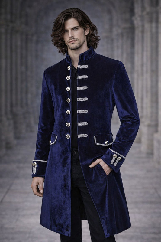 Mens Steampunk Victorian Frock Coat Gothic Medieval Tailcoat Jacket Cosplay