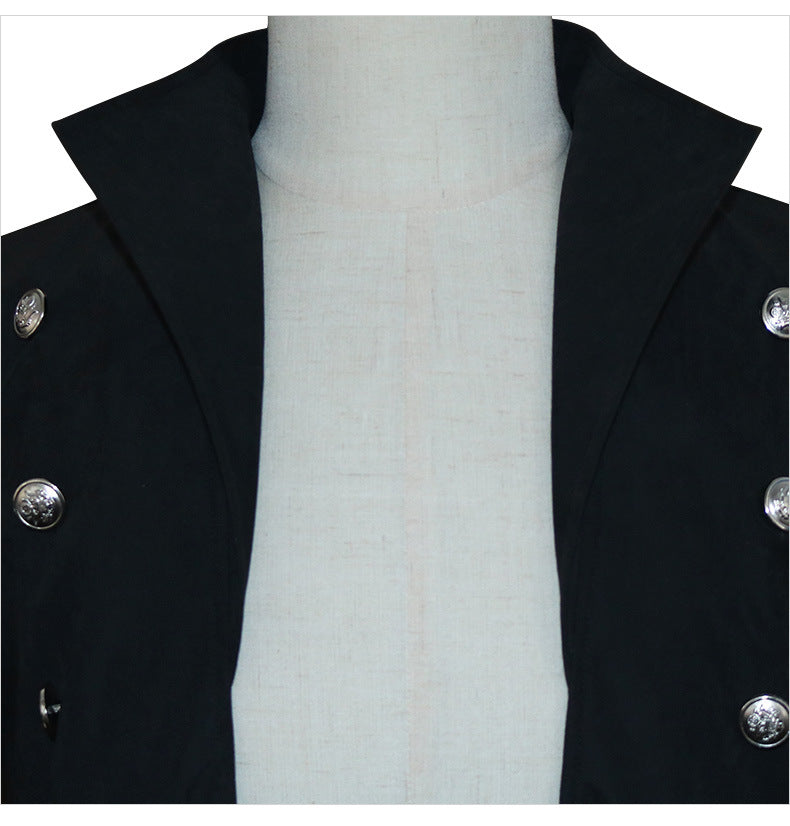 Men's Steampunk Vintage Jacket, Gothic Victorian Frock Coat, Uniform Halloween Costume