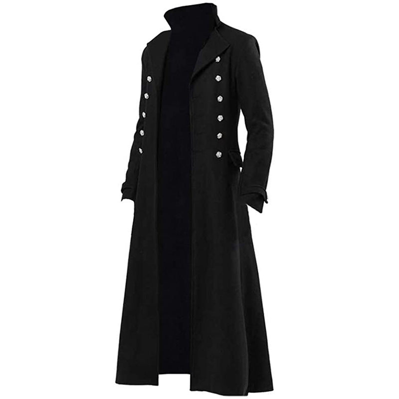 Men's Steampunk Vintage Jacket, Gothic Victorian Frock Coat, Uniform Halloween Costume
