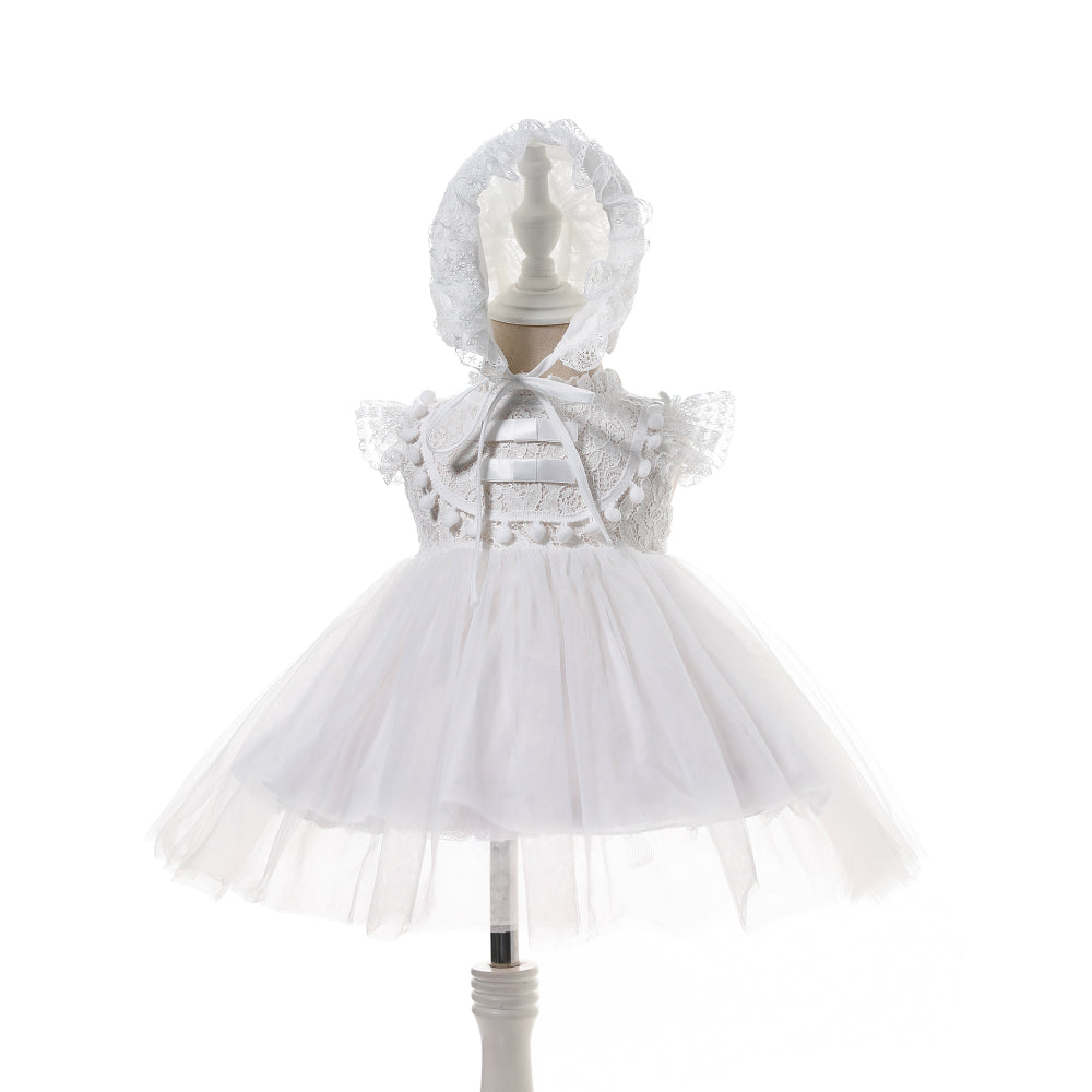 Lightweight Breathable Baby Girl Lace Dress – Puffy Tulle Princess Gown MEEJOY