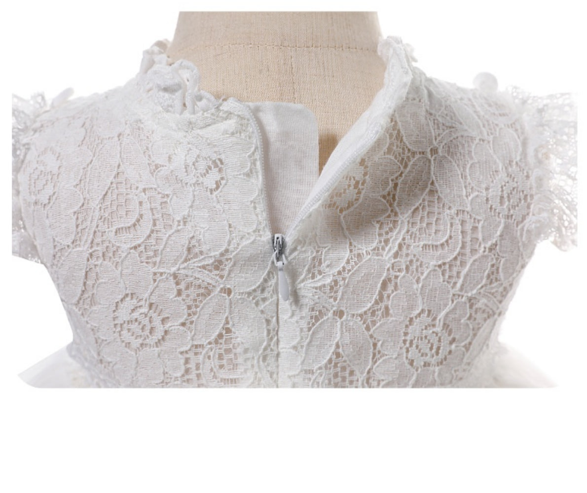 Lightweight Breathable Baby Girl Lace Dress – Puffy Tulle Princess Gown
