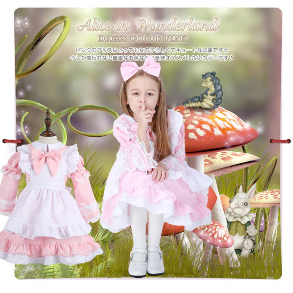 Girls Alice Costume Party Book Week Kids Child Easter Fancy Dress Cosplay