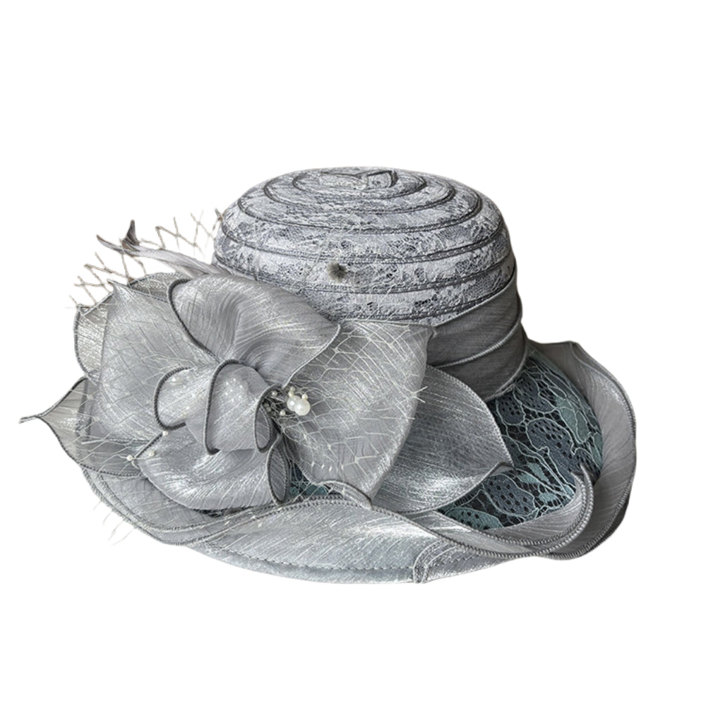 Lace Trim Sun Hat Elegant Pearl Floral Bucket Hat Women’s Summer Breathable UV Protection Hat