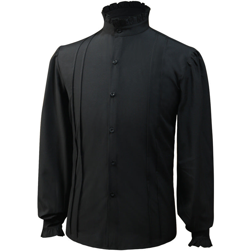 Men’s Pleated Pirate Shirt – Steampunk Medieval Renaissance Top