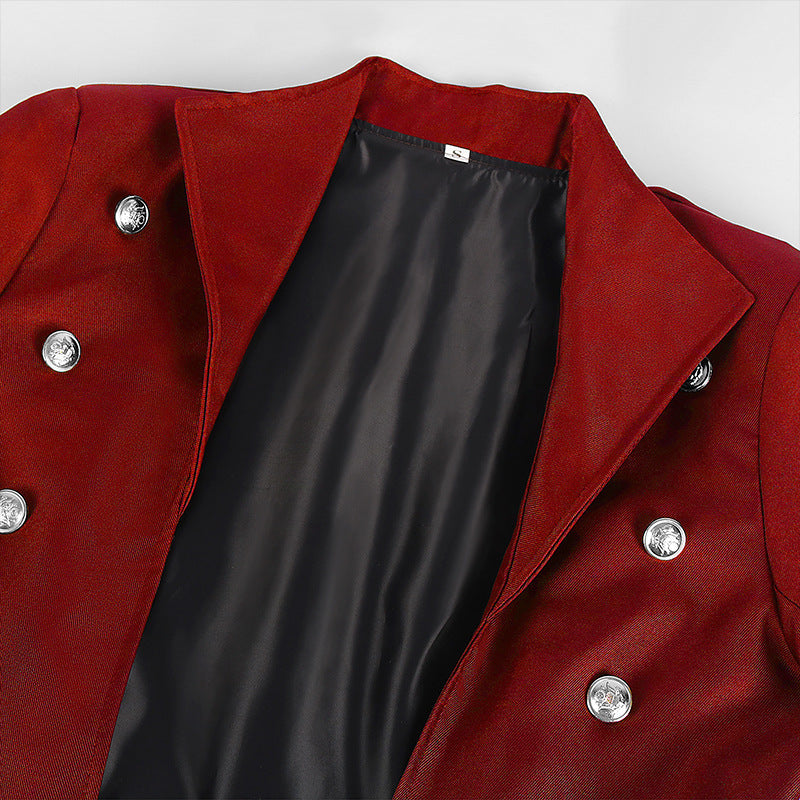 Men's Steampunk Vintage Jacket, Gothic Victorian Frock Coat, Uniform Halloween Costume