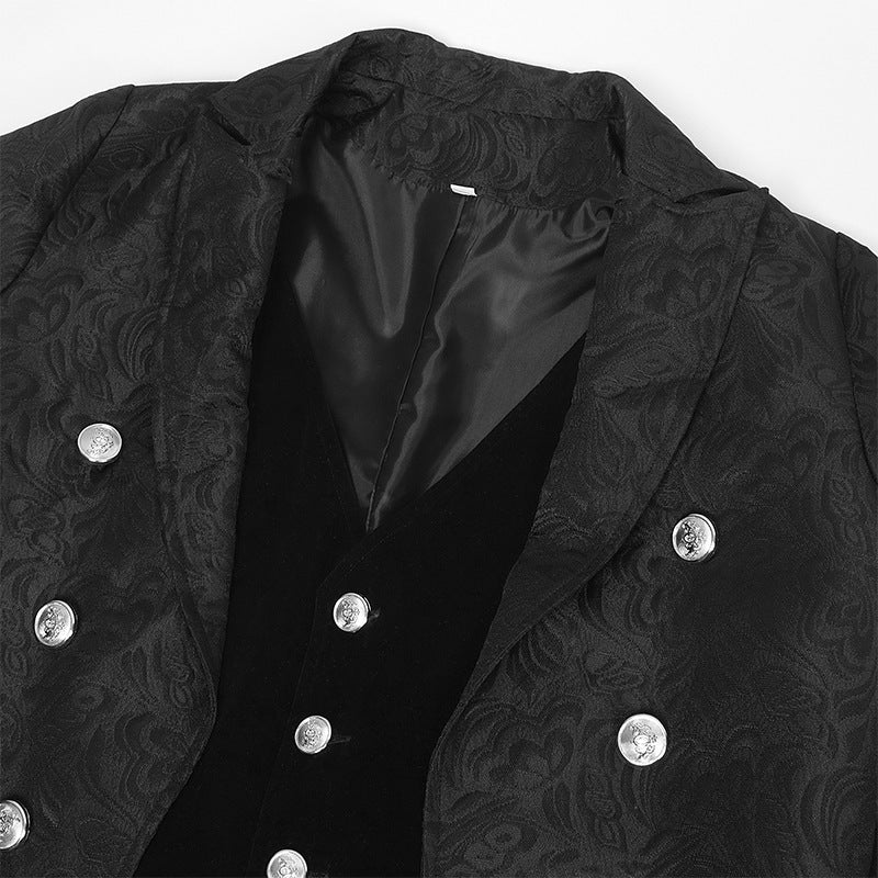 Men’s Steampunk Velvet Tailcoat – Victorian Formal Long Jacket