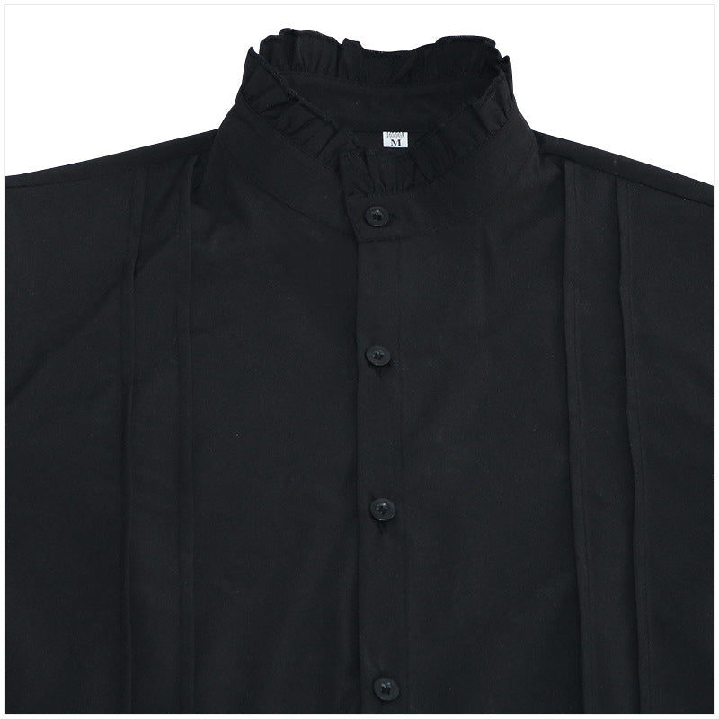 Men’s Pleated Pirate Shirt – Steampunk Medieval Renaissance Top