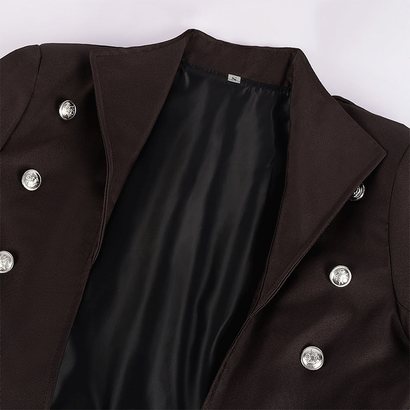 Men's Steampunk Vintage Jacket, Gothic Victorian Frock Coat, Uniform Halloween Costume