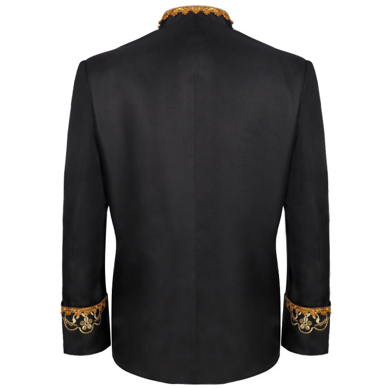 European Royal Suit for Men – Gold-Encrusted Regal Prince Jacket