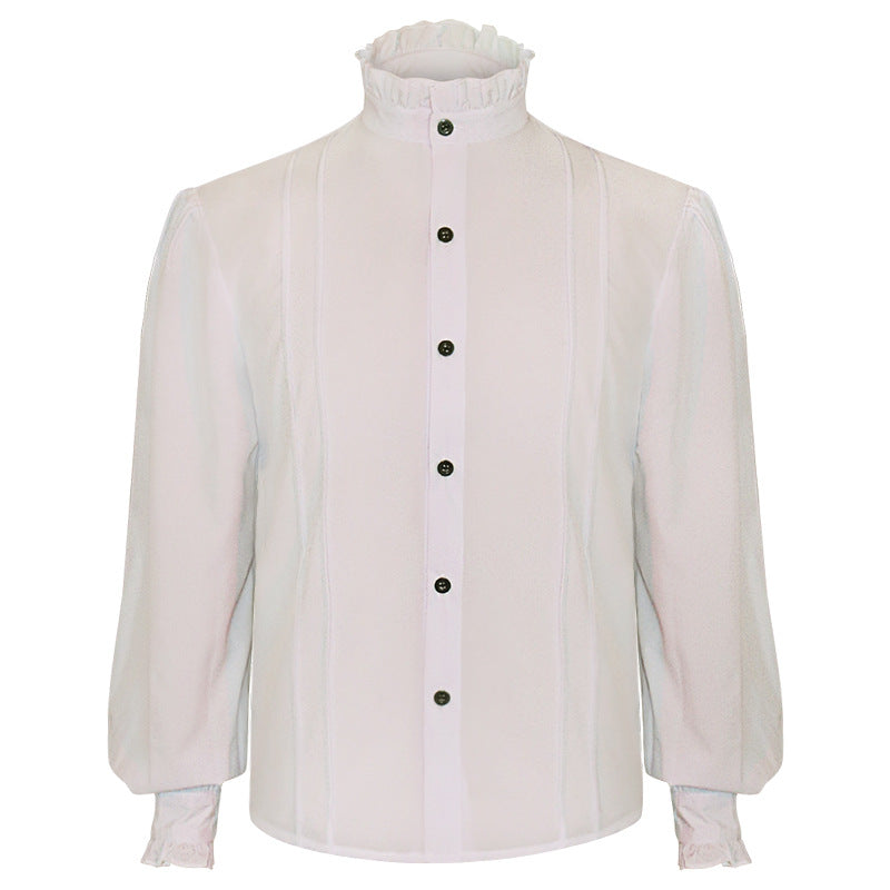 Men’s Pleated Pirate Shirt – Steampunk Medieval Renaissance Top