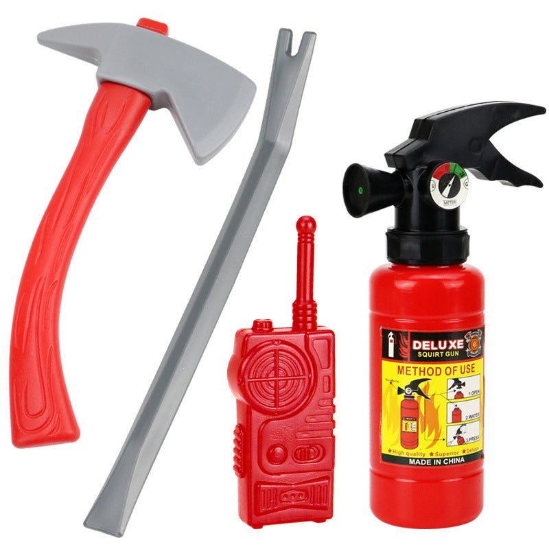 Boys Fireman Uniform Suit Children's Firefighter Performance Costume with Toy