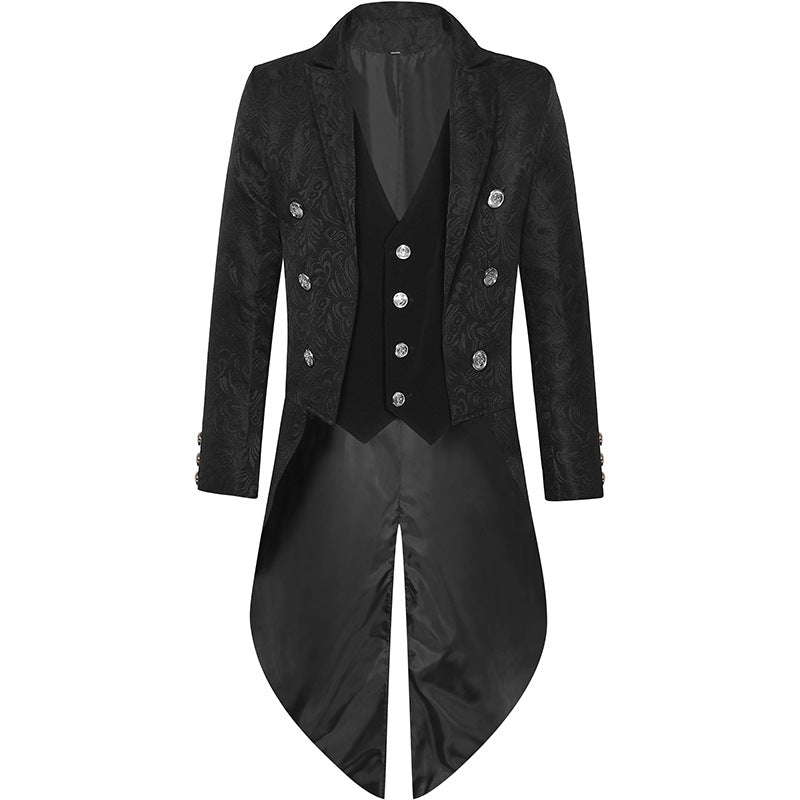 Men’s Steampunk Velvet Tailcoat – Victorian Formal Long Jacket