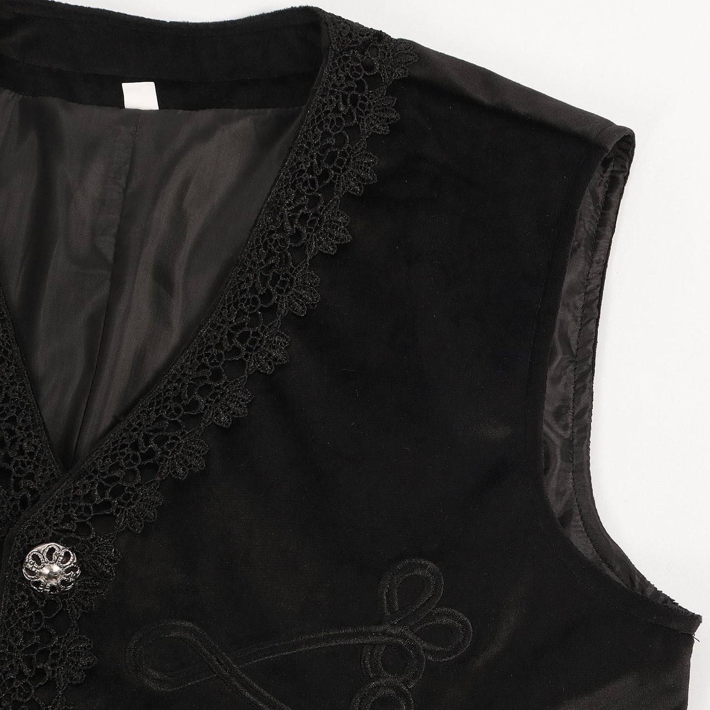 Medieval Embroidered Vest Retro Men's Dress Mental Button up Waistcoat Costume