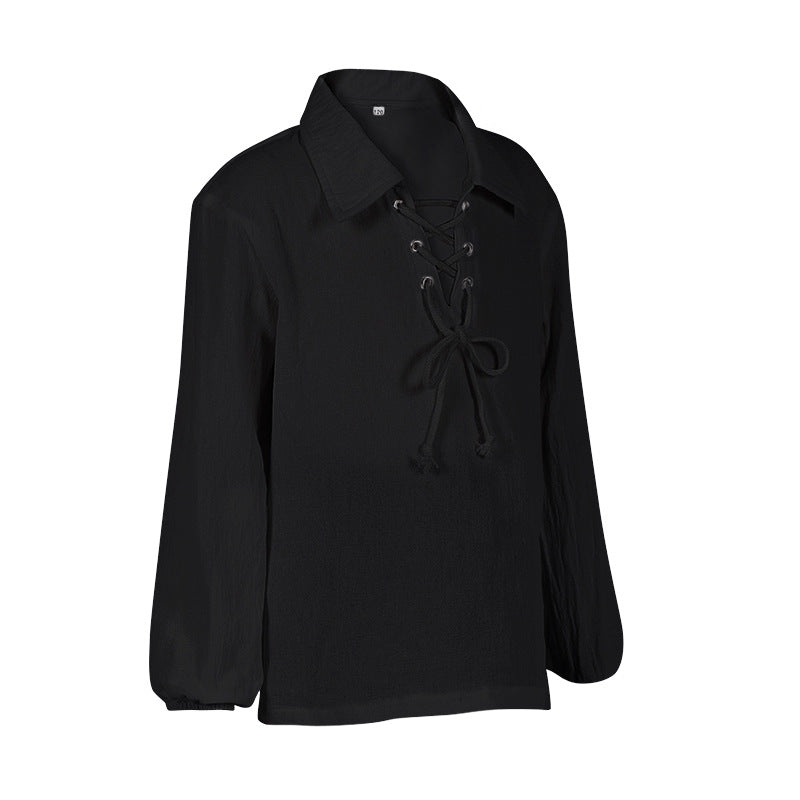 Kids Halloween Renaissance Victorian Steampunk Shirt – Black Pirate Costume