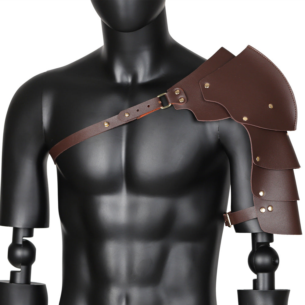 Medieval Viking Shoulder Armor PU Leather Knight Pauldron Cosplay LARP Gear