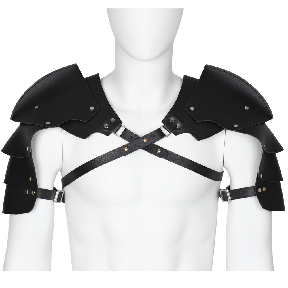 Medieval Viking Shoulder Armor PU Leather Knight Pauldron Cosplay LARP Gear