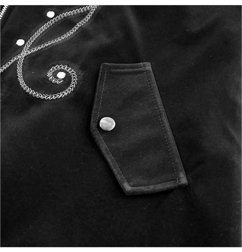 Steampunk Jacket Gothic Victorian Era Frock Suit Jacquard Trousers