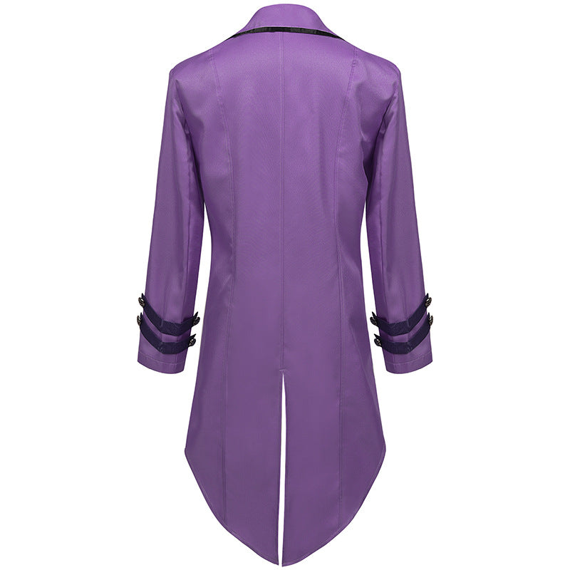 Halloween Men's Steampunk Gothic Tailcoat Jacket - Victorian Pirate Vampire Costume