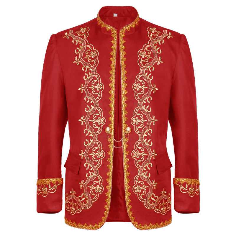 European Royal Suit for Men – Gold-Encrusted Regal Prince Jacket