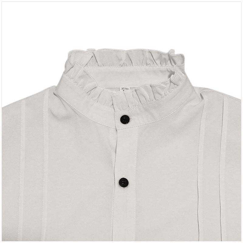 Men’s Pleated Pirate Shirt – Steampunk Medieval Renaissance Top