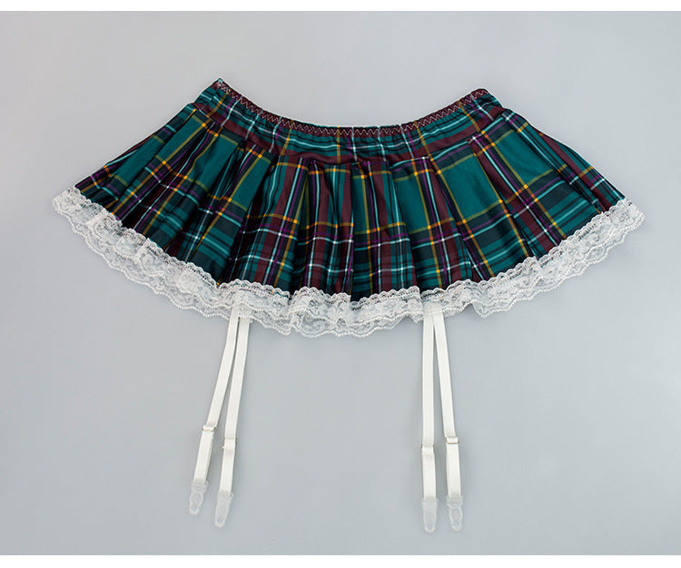Women's Sexy School Girl Plaid Uniforms Cosplay Student Hottie Naughty Clothing Costumes Set