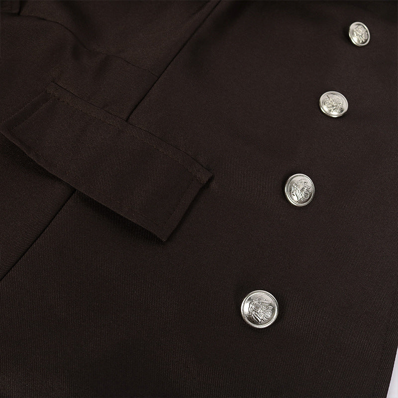 Men's Steampunk Vintage Jacket, Gothic Victorian Frock Coat, Uniform Halloween Costume