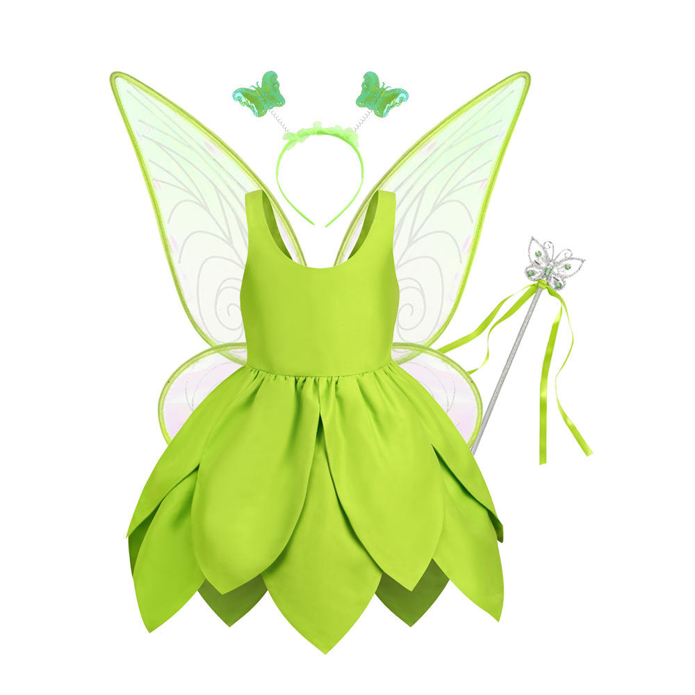 Green Elf Elsa Wonderful Fairy Tinker Bell Princess Dress Tinker Bell