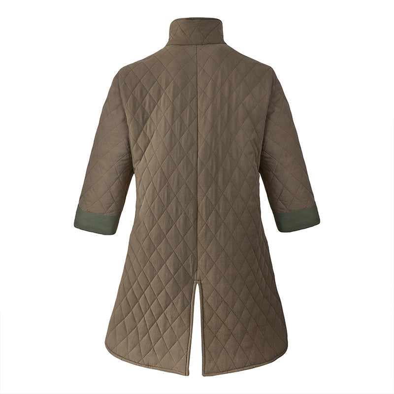 Men 4/3 Sleeves Medieval Armor Retro Jacket Pirate Stand-neck Cotton Coat