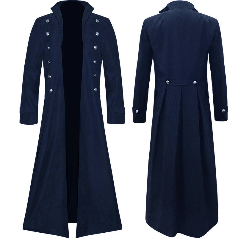 Men's Steampunk Vintage Jacket, Gothic Victorian Frock Coat, Uniform Halloween Costume