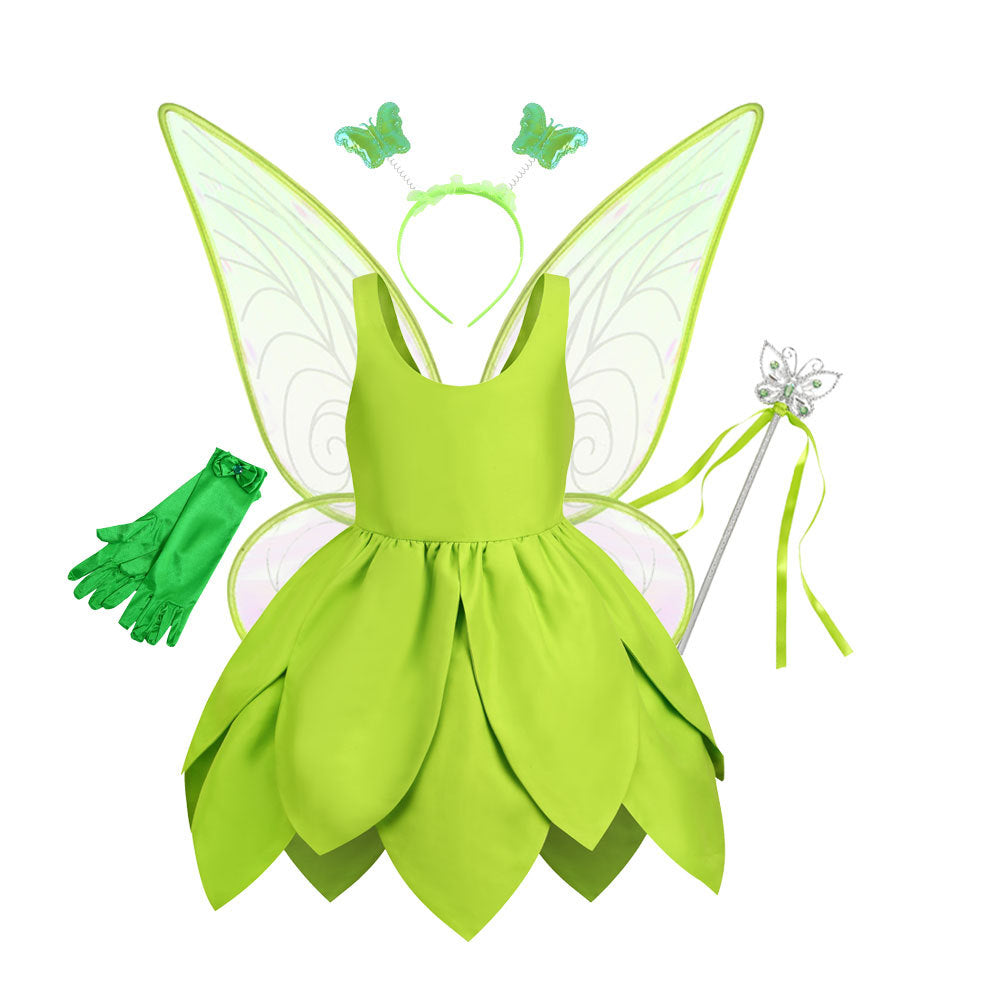 Green Elf Elsa Wonderful Fairy Tinker Bell Princess Dress Tinker Bell