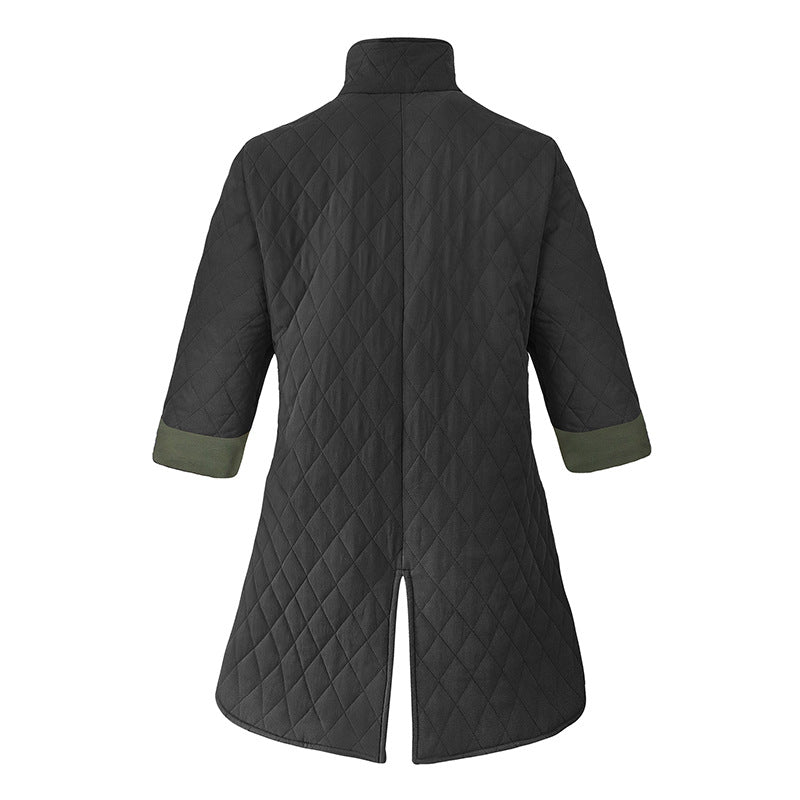 Men 4/3 Sleeves Medieval Armor Retro Jacket Pirate Stand-neck Cotton Coat