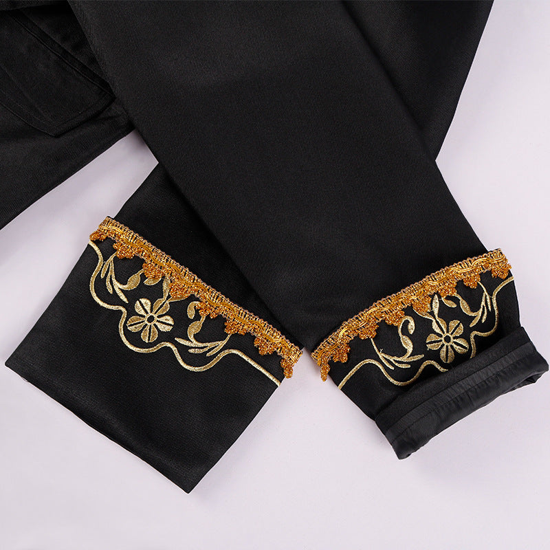 European Royal Suit for Men – Gold-Encrusted Regal Prince Jacket