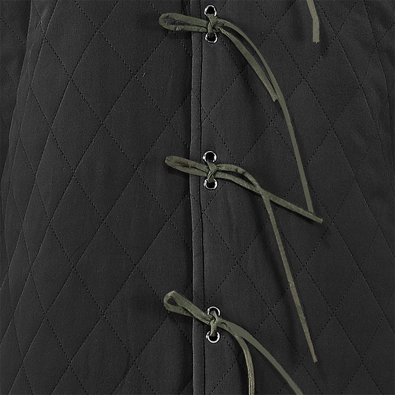 Men 4/3 Sleeves Medieval Armor Retro Jacket Pirate Stand-neck Cotton Coat