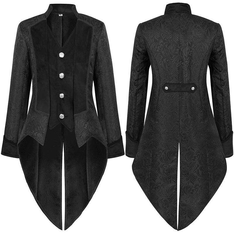 Men Steampunk Coat Jacket Gothic Victorian Frock Coat Clothing