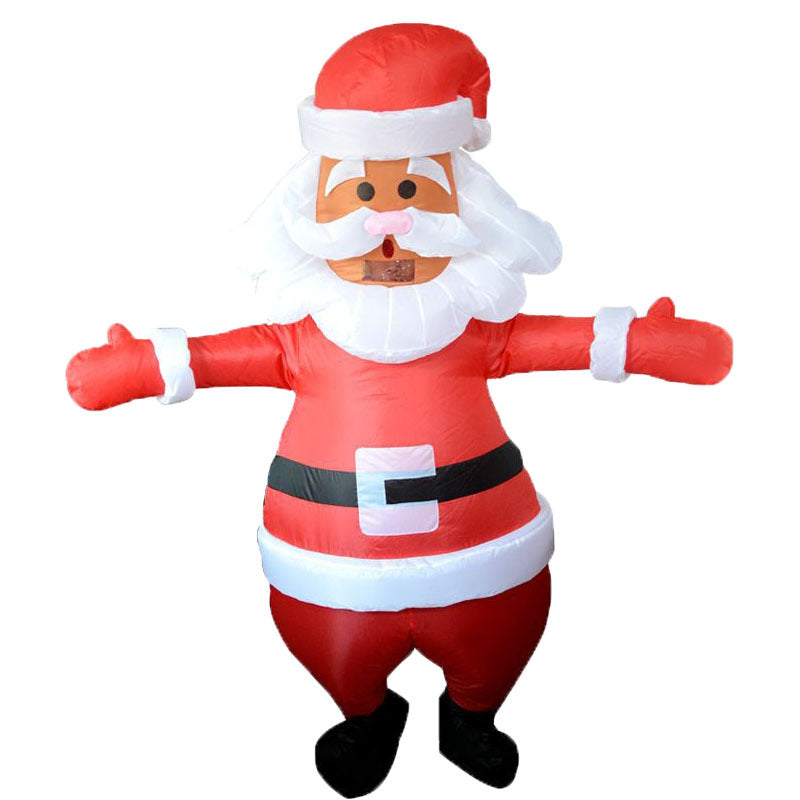 Funny Cartoon Clothing Xmas Popup Carton , Santa Claus Carrying, Claus Inflatable for Adult kid