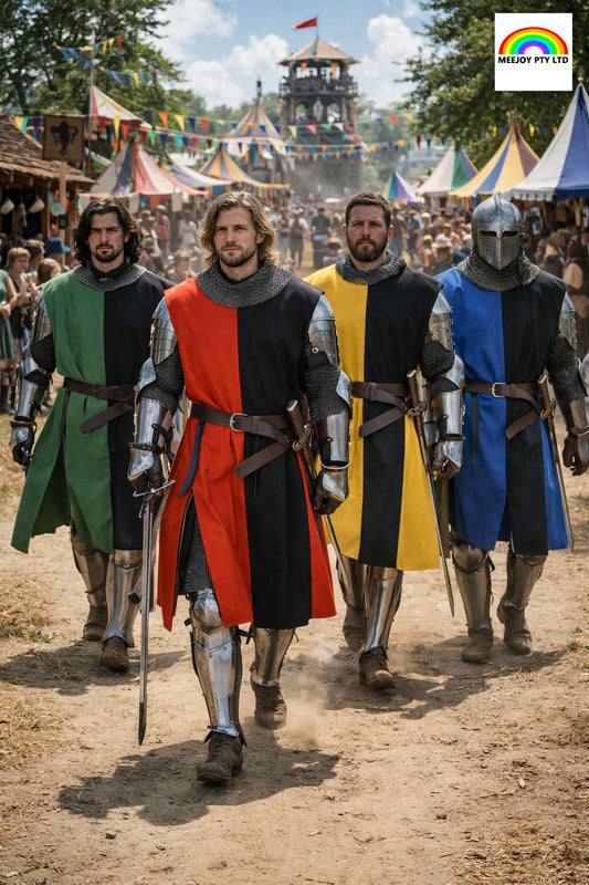 Medieval Fayre Costume Warrior LARP Men Templar Tunic Renaissance Faire Cosplay