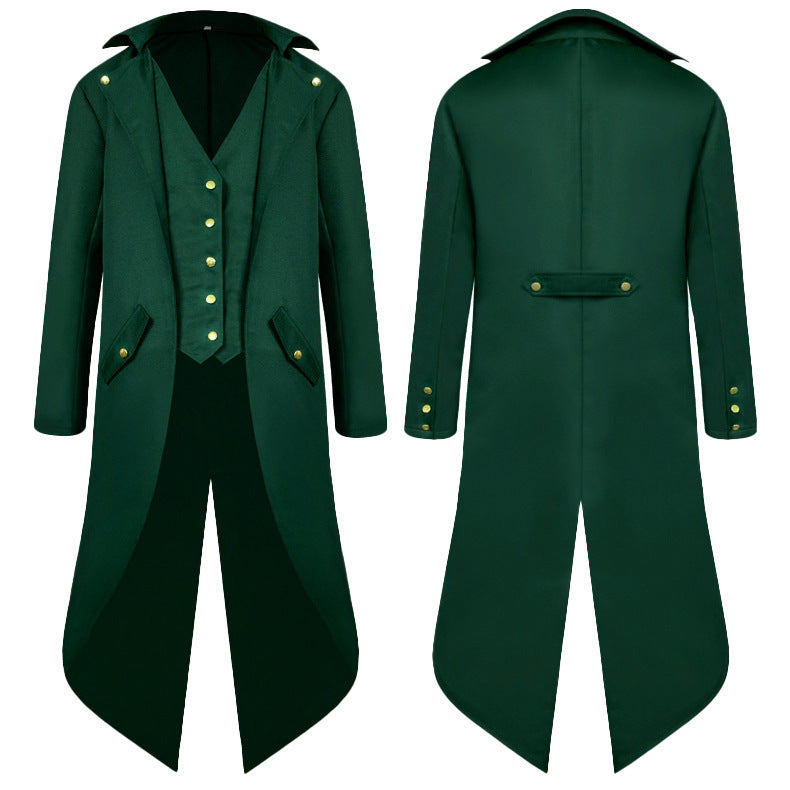 Kids Steampunk Tailcoat Jacket Medieval Gothic Victorian Coat Halloween Costume