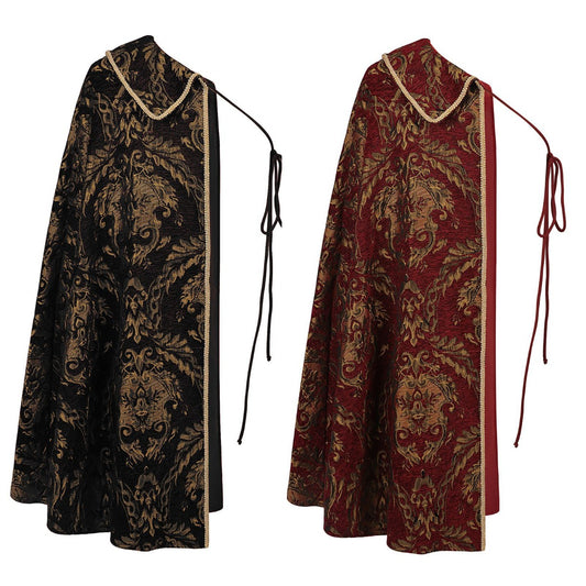 Medieval Renaissance Tudor King Half Shoulder Cloak Noble Ren Faire Costume