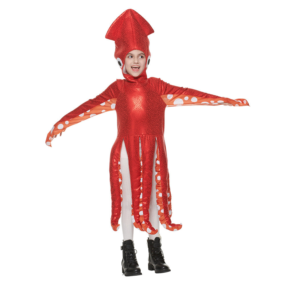 Kids Octopus Costume Sea Life Ocean Animal Girls Boys Halloween Fancy Dress