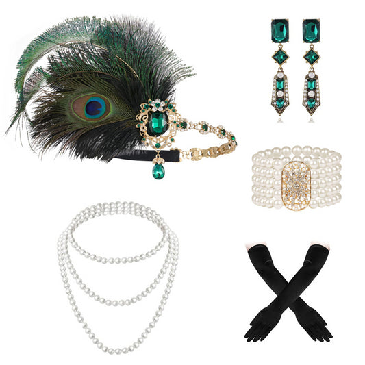 5-Piece Flapper Costume Kit – 1920s Gatsby Accessories Set meejoy throwback