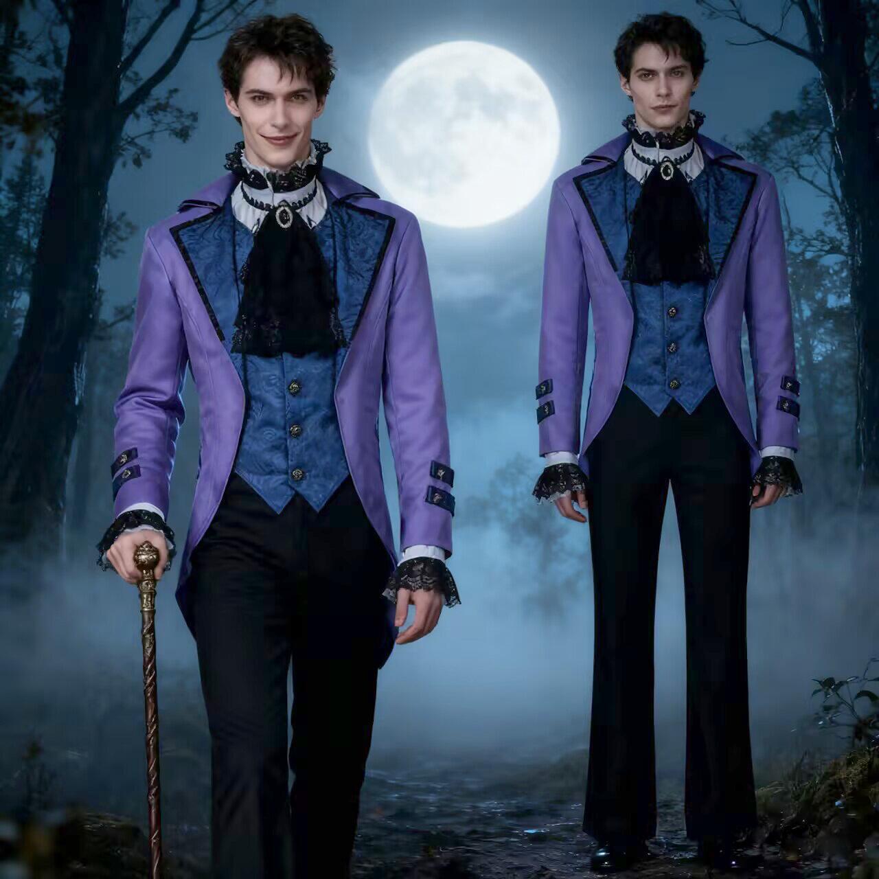 Halloween Mens Steampunk Gothic Tailcoat Jacket Victorian Pirate Vampire Cosplay