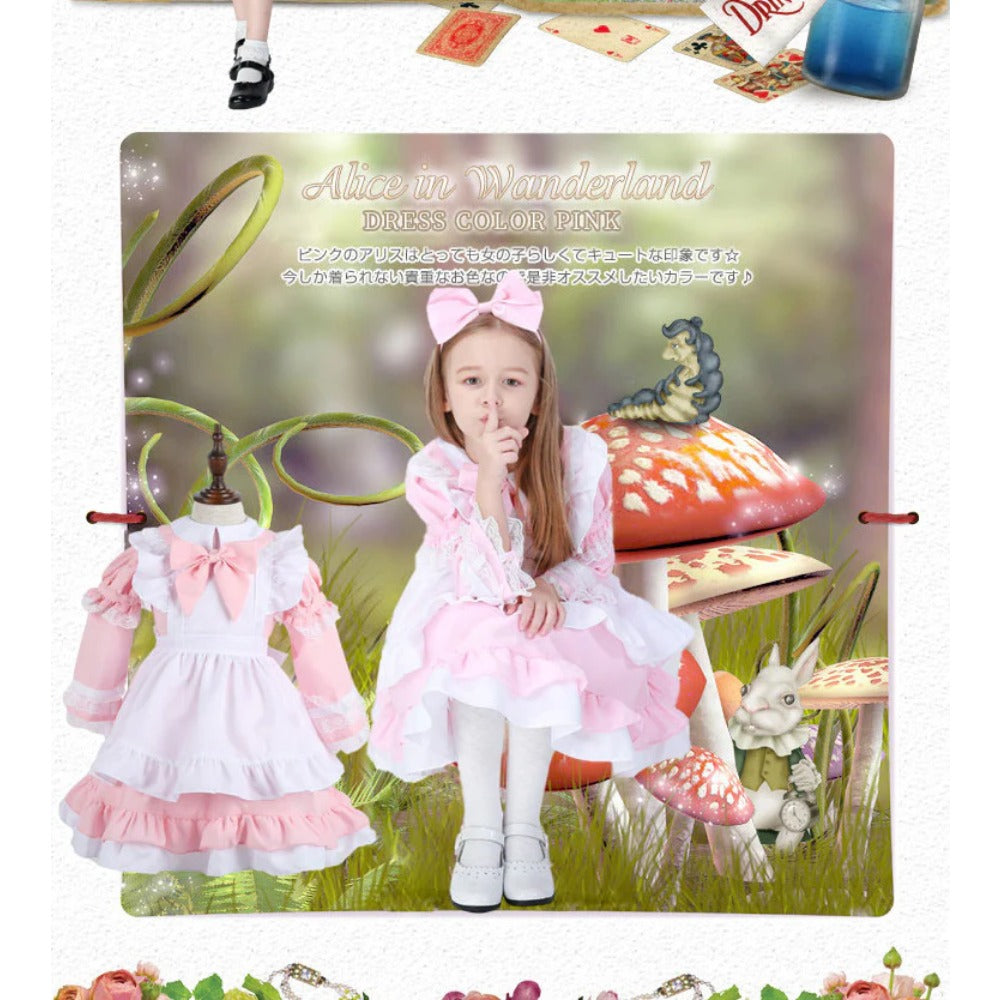 Girls Alice Costume Party Book Week Kids Child Easter Fancy Dress Cosplay