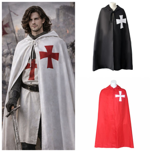 Templar Crusader Knight Cloak/Cape – Medieval Robe | Plus Sizes