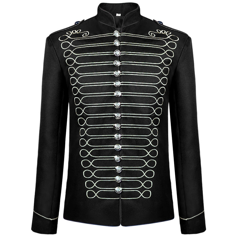 Men's Vintage  Retro Gothic Steam Drummer Parade Jacket Matching Band Uniform