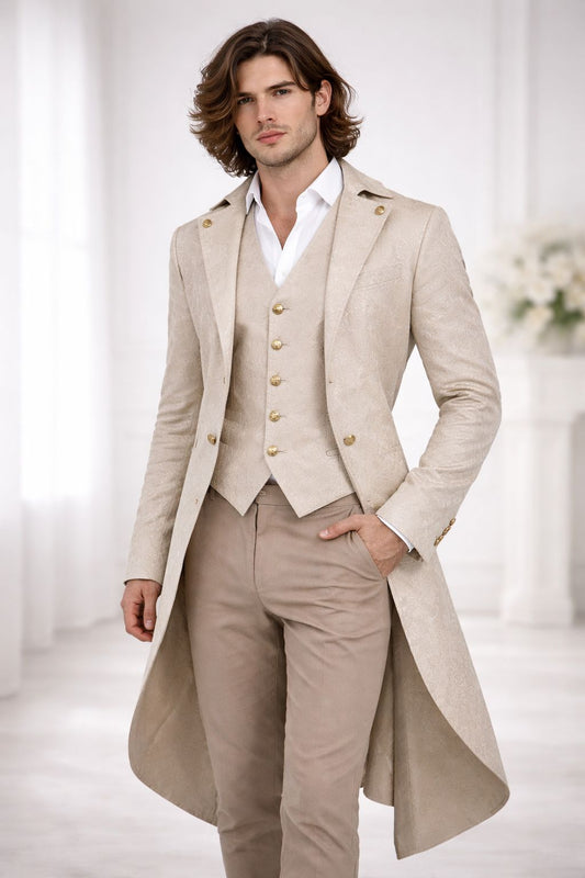 Men's Steampunk Vintage Medieval Tailcoat Jacket Retro Gothic Victorian Frock Coat Uniform