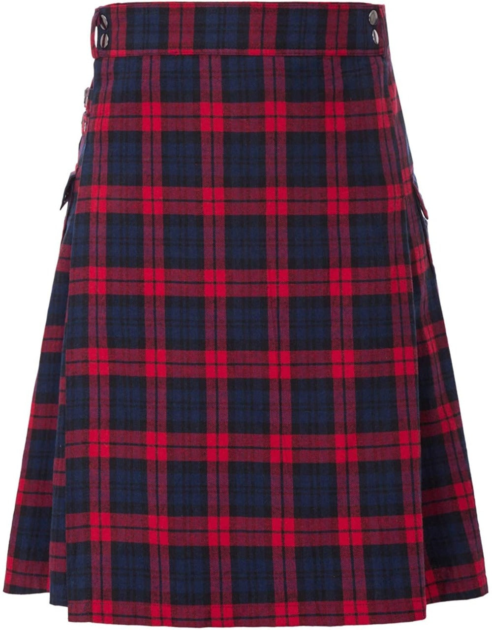 Mens Scottish Kilt Plaid Pleated Skirt Tartan Utility Costume Holiday Dress
