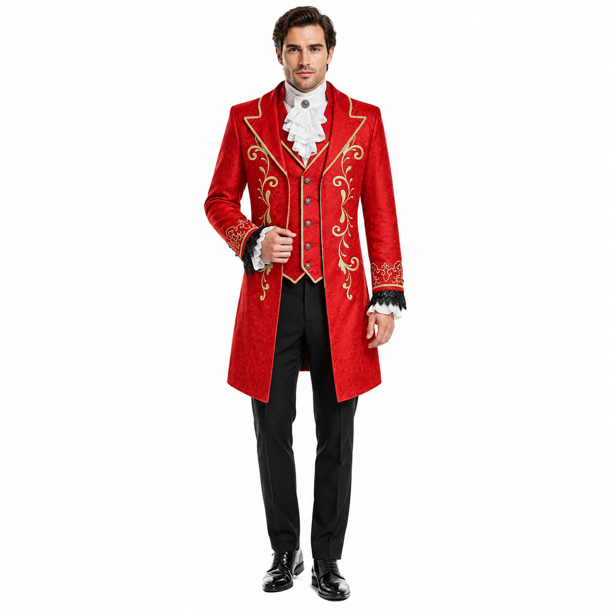 Men's Victorian Prince Long Coat Gothic Baroque Renaissance Cosplay Costume