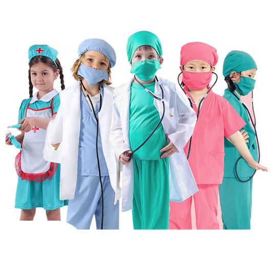 Kids Doctor Surgeon Nurse Costume Child Book Week Fancy Dress Halloween Outfit