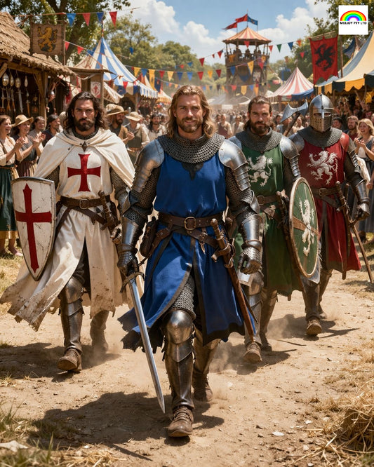 Medieval Fayre Warrior Costume: Men's Templar Tunic for LARP and Renaissance Faire Cosplay