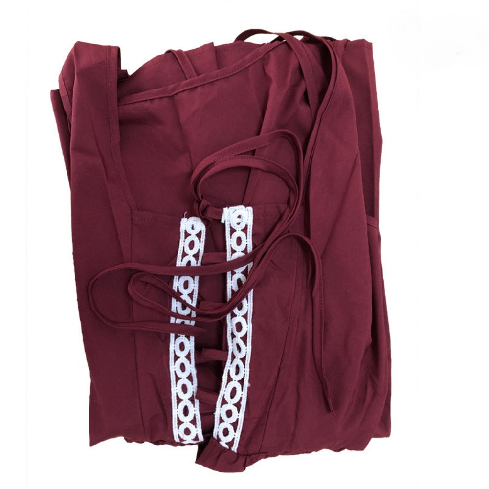 Girls Medieval Victorian Tied Waist Medieval Renaissance Retro Dress Halloween Costume